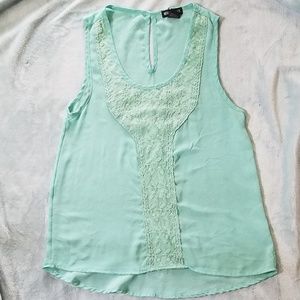 Light weight sheer sea foam top